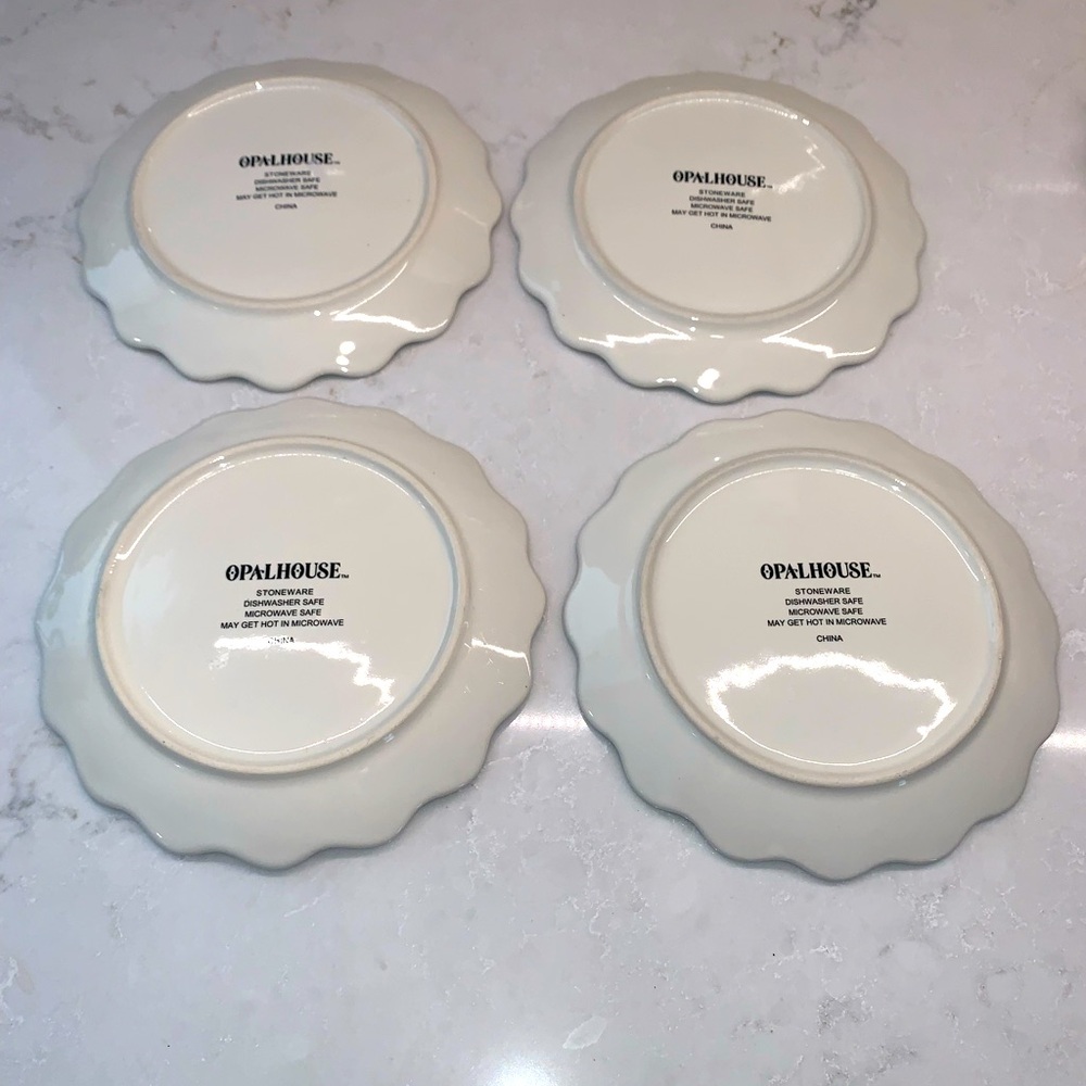 NWOT OpalHouse Winter Christmas Appetizer Dessert Plate Set 6” - Picture 6 of 7